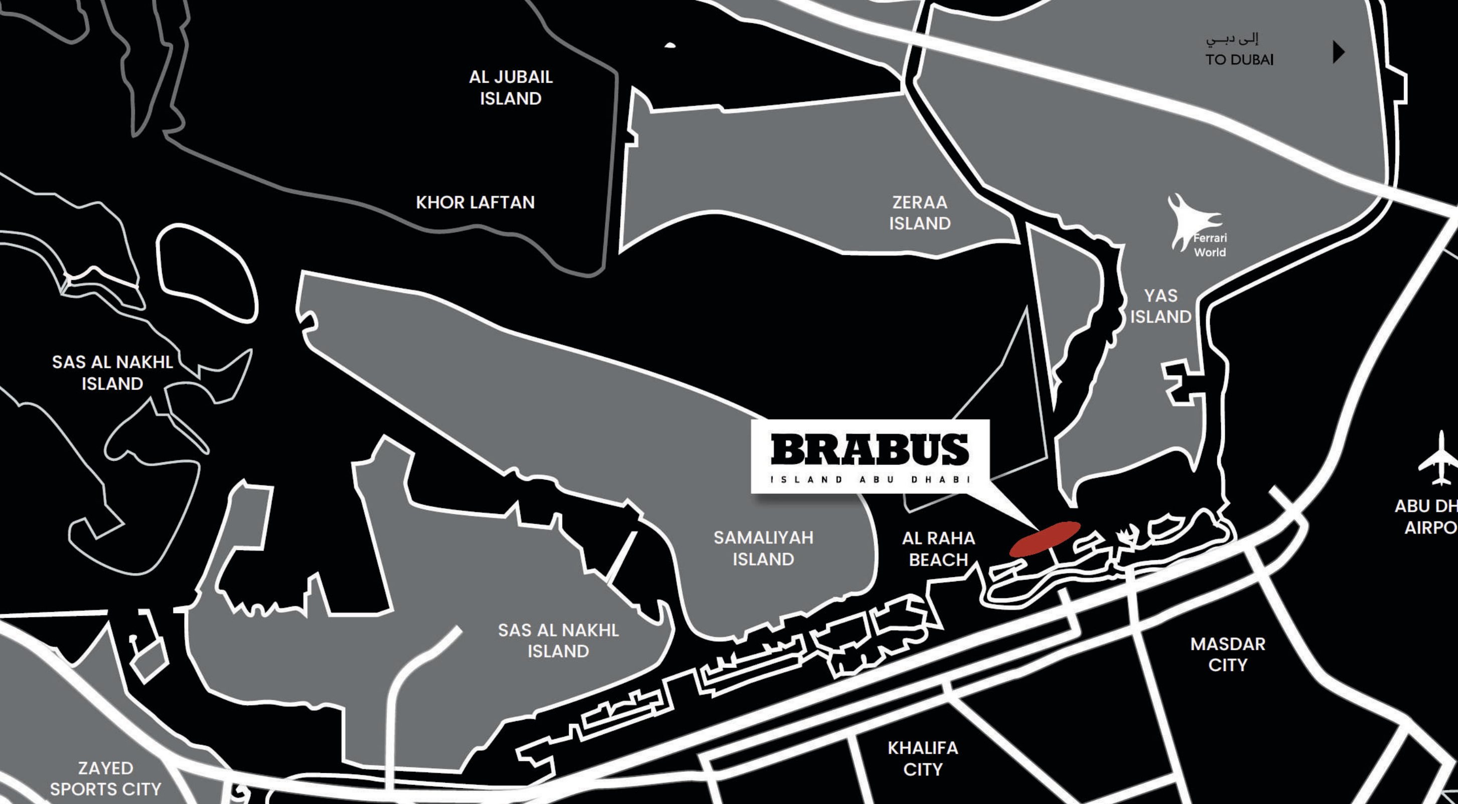 BRABUS Island Location Map - Abu Dhabi